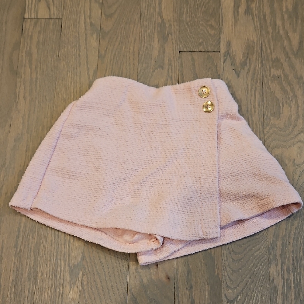Zara Girl's Pink Skorts with Gold Buttons